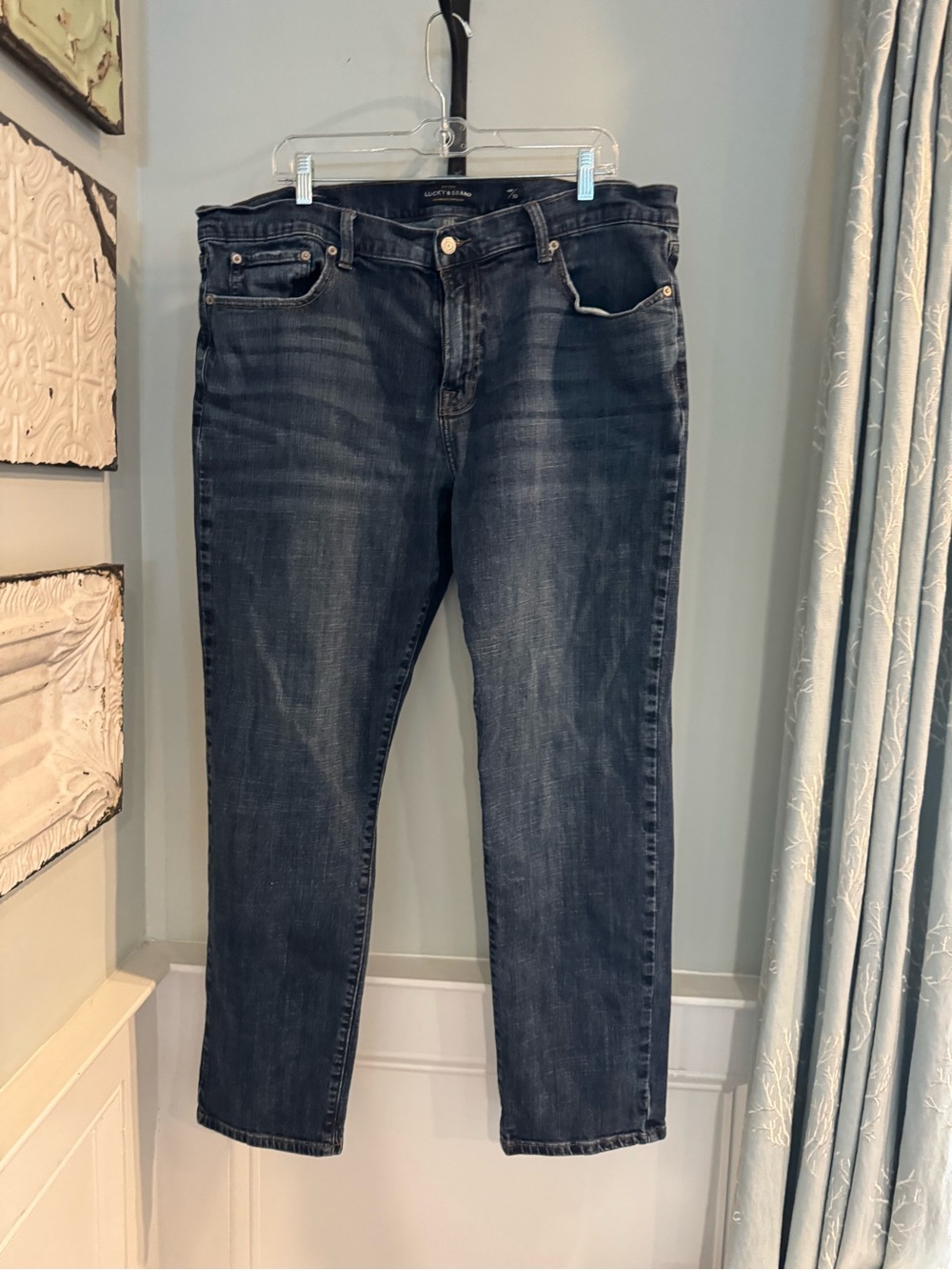 Lucky Brand Dark Indigo 221 Straight Jeans 40x32